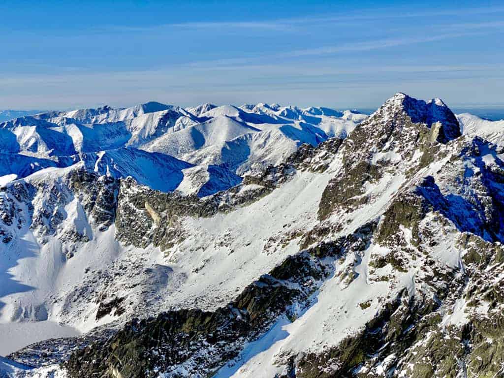 Zimowa panorama tatrzańska z Koziego Wierchu