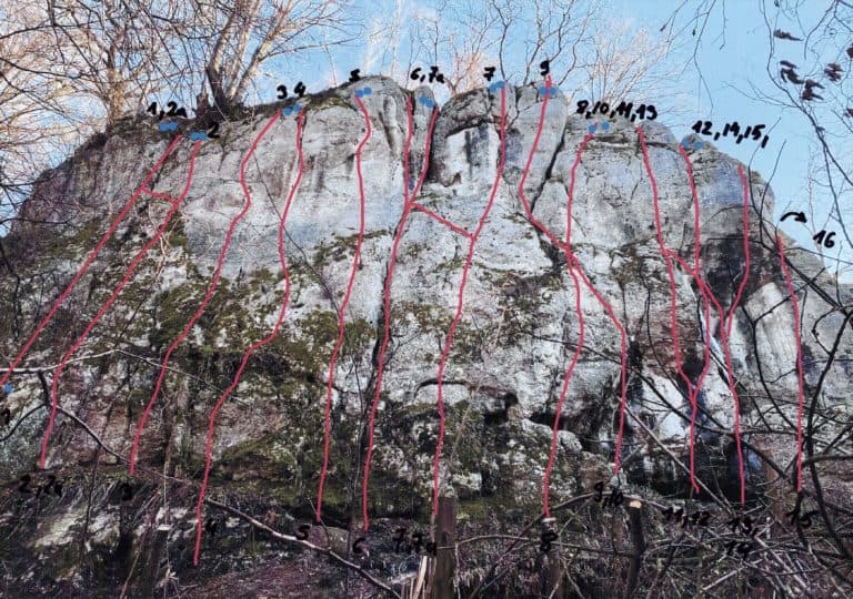 Drytooling - dolina Wrzosy topo